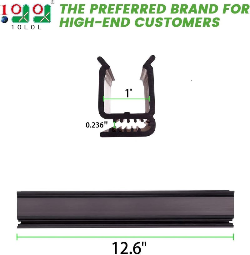 10L0L Golf Cart 1"x1" Windshield Mounting Clips for Club Car DS/Precedent/Tempo Windshield Hinge Retaining Holder Brackets, OEM# 101444101, 102163001, 2 Pieces,12.6" L - Image 2
